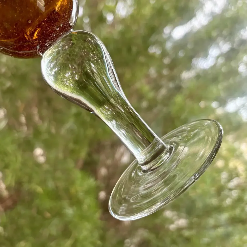 Set of 4 Artland Amber Bubble Glass Goblets 8.25” Tall Vintage Wine Glasses